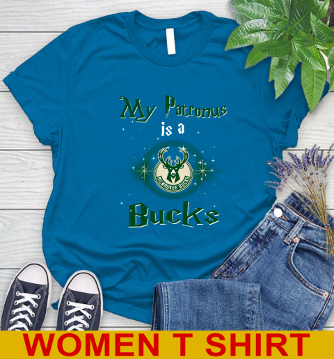 NBA Basketball Harry Potter My Patronus Is A Milwaukee Bucks Women's T-Shirt 9 NBA Basketball Harry Potter My Patronus Is A Milwaukee Bucks Women's T-Shirt - Image 9