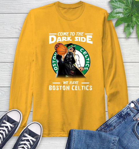 NBA Come To The Dark Side We Have Boston Celtics Star Wars Darth Vader Basketball Long Sleeve T-Shirt 2
