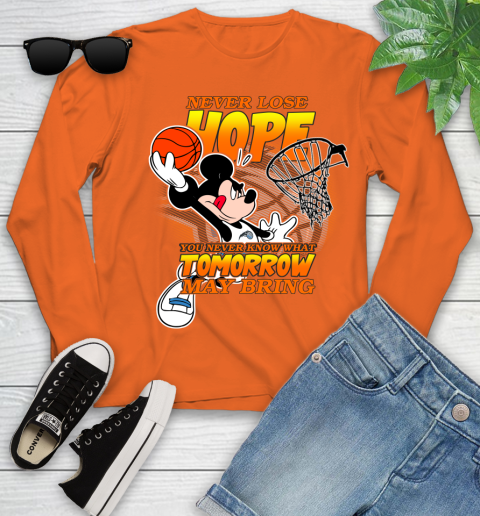 Orlando Magic NBA Basketball Mickey Disney Never Lose Hope Youth Long Sleeve 3