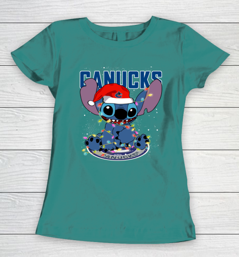 Vancouver Canucks NHL Hockey noel stitch Christmas Women's T-Shirt 10