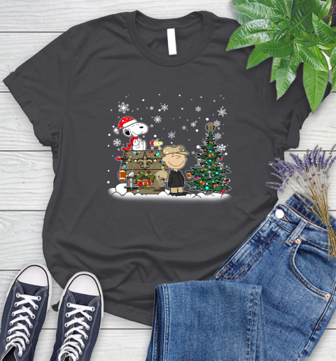 NFL New Orleans Saints Snoopy Charlie Brown Christmas Football Super Bowl  Sports Women's T-Shirt
