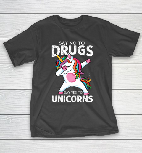 Say No To Drugs Say Yes To Unicorn Anti drug Red Ribbon Week T-Shirt
