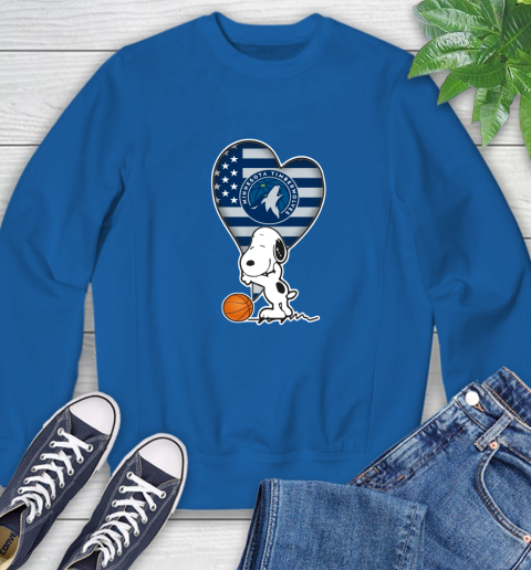 Minnesota Timberwolves NBA Basketball The Peanuts Movie Adorable Snoopy Sweatshirt 8