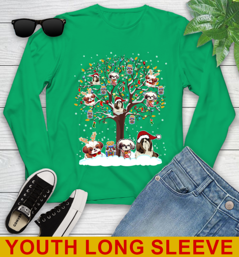 Shih Tzu dog pet lover light christmas tree shirt 264