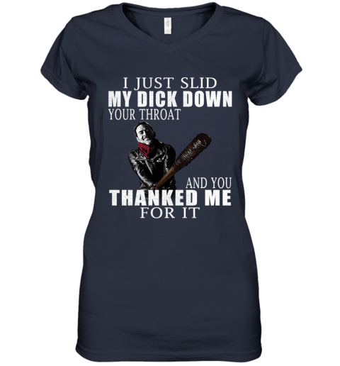 1erm i just slid my dick down your throat the walking dead shirts women v neck t shirt 39 front navy