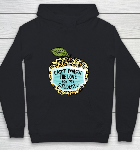Can't Mask My Love Of Teaching Leopard Plaid Teacher Gift Youth Hoodie