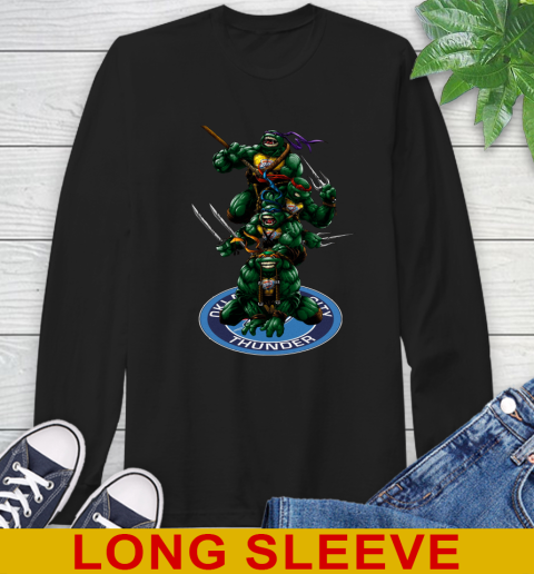 NBA Basketball Oklahoma City Thunder Teenage Mutant Ninja Turtles Shirt Long Sleeve T-Shirt 2