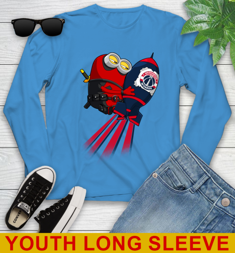 NBA Basketball Washington Wizards Deadpool Minion Marvel Shirt Youth Long Sleeve 8
