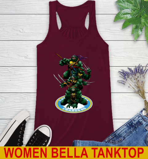 NFL Football Los Angeles Chargers Teenage Mutant Ninja Turtles Shirt Racerback Tank 3