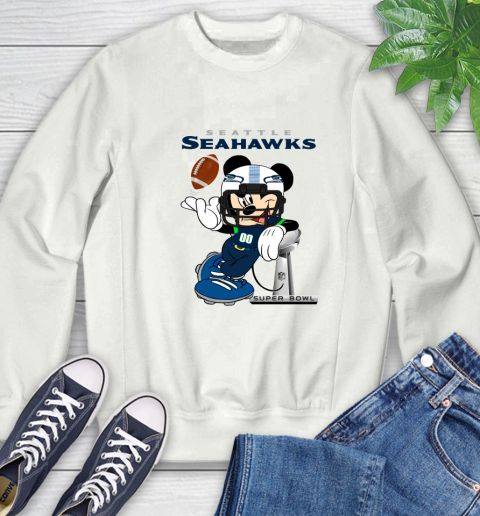NFL Seattle Seahawks Mickey Mouse Disney Super Bowl Football T Shirt Sweatshirt