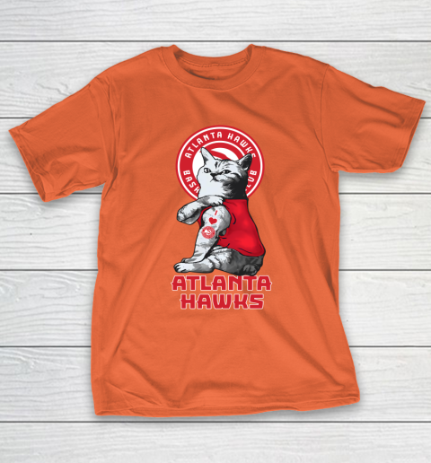NBA Basketball My Cat Loves Atlanta Hawks T-Shirt 4