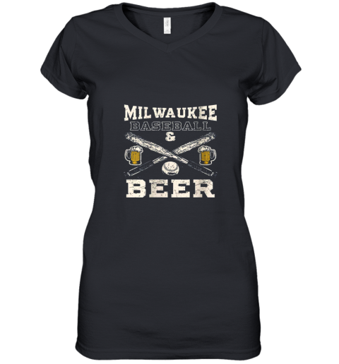 Love Milwaukee Love Baseball Women's V-Neck T-Shirt