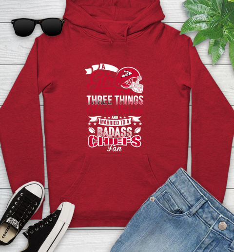 Kansas City Chiefs NFL Football A Girl Should Be Three Things Classy Sassy And A Be Badass Fan Youth Hoodie 12
