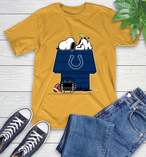 Indianapolis Colts NFL Football Snoopy Woodstock The Peanuts Movie T-Shirt 3