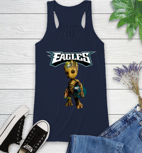 Philadelphia Eagles NFL Football Groot Marvel Guardians Of The Galaxy Racerback Tank 12