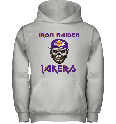 NBA Los Angeles Lakers Iron Maiden Rock Band Music Basketball Youth Hoodie