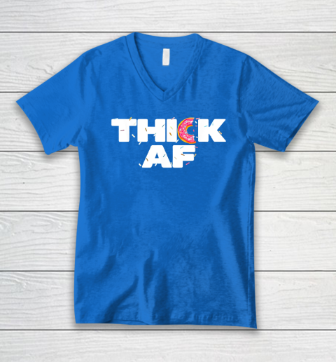 Thick AF Funny Donut Fitness Weightlifting V-Neck T-Shirt 4