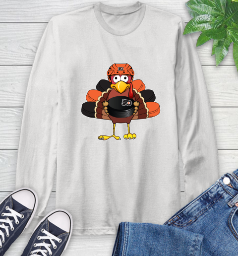 Philadelphia Flyers Turkey Thanksgiving Day Long Sleeve T-Shirt
