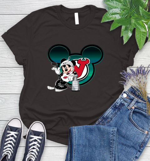 NHL New Jersey Devils Stanley Cup Mickey Mouse Disney Hockey T Shirt Women's T-Shirt 8