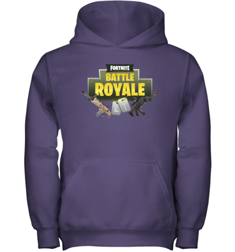 4op8 fortnite battle royale logo with assault rifle shirts youth hoodie 43 front purple