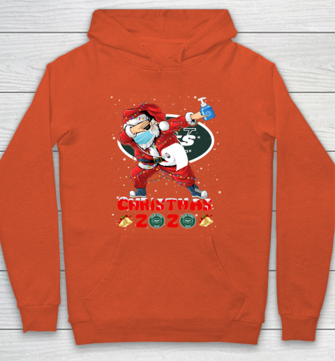 New York Jets Funny Santa Claus Dabbing Christmas 2020 NFL Hoodie 3