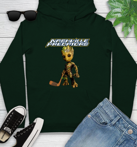 Nashville Predators NHL Hockey Groot Marvel Guardians Of The Galaxy Youth Hoodie 13
