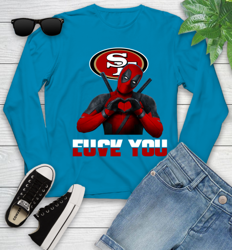 NHL San Francisco 49ers Deadpool Love You Fuck You Football Sports Youth Long Sleeve 8