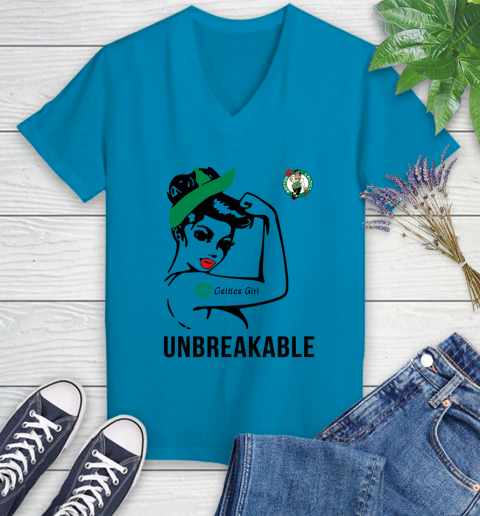 NBA Boston Celtics Girl Unbreakable Basketball Sports Women's V-Neck T-Shirt 4