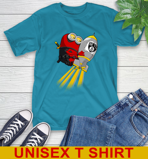 NBA Basketball Brooklyn Nets Deadpool Minion Marvel Shirt T-Shirt 9