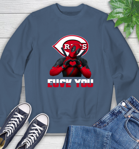 MLB Cincinnati Reds Deadpool Love You Fuck You Baseball Sports Sweatshirt 8