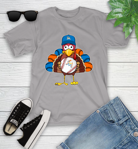 Miami Marlins Turkey thanksgiving Youth T-Shirt 4