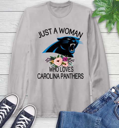 NFL Just A Woman Who Loves Carolina Panthers Football Sports Long Sleeve T-Shirt 11