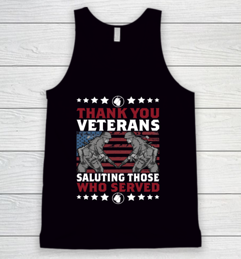 Veteran Shirt Thank You Veterans Saluting Those Who Served Tank Top