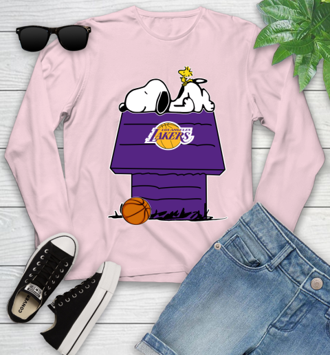 Los Angeles Lakers NBA Basketball Snoopy Woodstock The Peanuts Movie Youth Long Sleeve 10