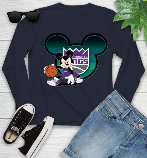 NBA Sacramento Kings Mickey Mouse Disney Basketball Youth Long Sleeve 3
