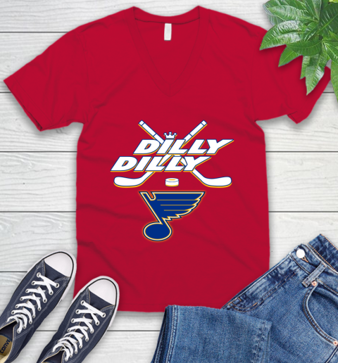 NHL St.Louis Blues Dilly Dilly Hockey Sports V-Neck T-Shirt 8