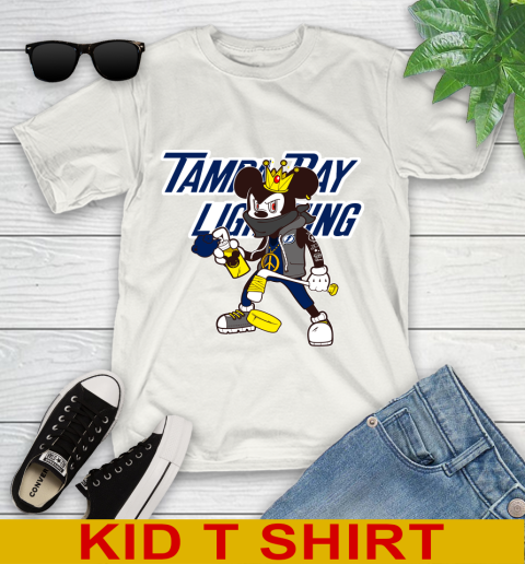 Tampa Bay Lightning NHL Hockey Mickey Peace Sign Sports Youth T-Shirt