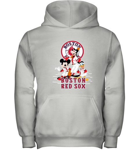 Boston Red Sox Mickey Donald And Goofy Baseball Youth Hoodie