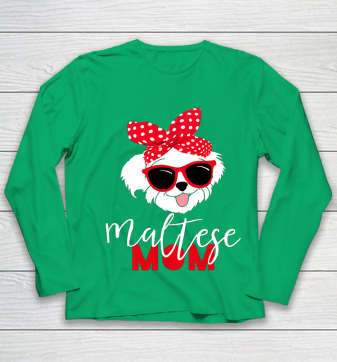 Dog Mom Shirt Dog Lovers T Shirt Maltese Mom Fur Mama Youth Long Sleeve 4