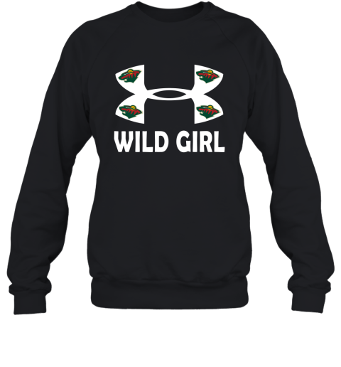 NHL Minnesota Wild Girl Under Armour Hockey Sports o45knGCFPMu sweatshirt 35 95 151514 front black