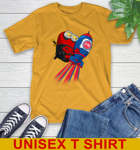 NBA Basketball Detroit Pistons Deadpool Minion Marvel Shirt T-Shirt 2