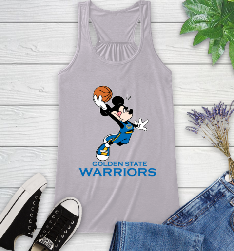 NBA Basketball Golden State Warriors Cheerful Mickey Mouse Shirt Racerback Tank 6 NBA Basketball Golden State Warriors Cheerful Mickey Mouse Shirt Racerback Tank - Image 6