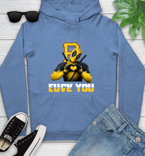 MLB Pittsburgh Pirates Deadpool Love You Fuck You Baseball Sports Youth Hoodie 13