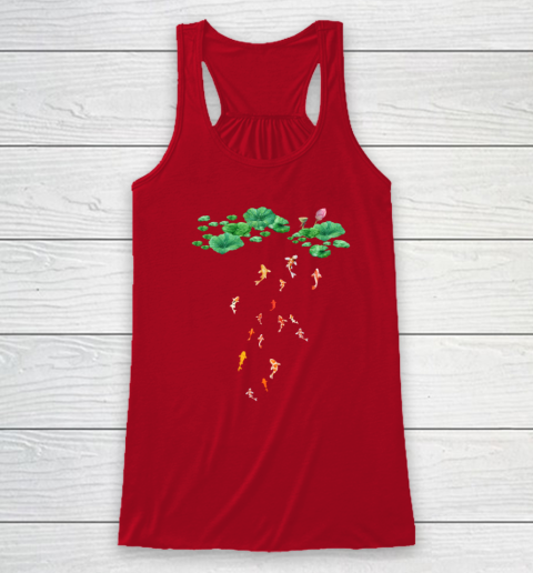Watercolor Japanese Koi Fish Goldfish Lily Pad Lotus Leaf Shirt Racerback Tank 3