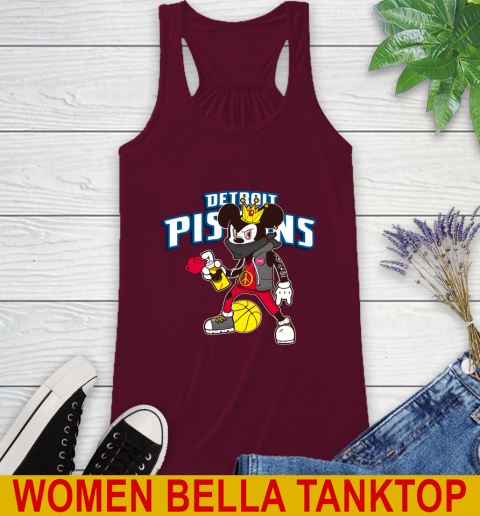 Detroit Pistons NBA Basketball Mickey Peace Sign Sports Racerback Tank 3