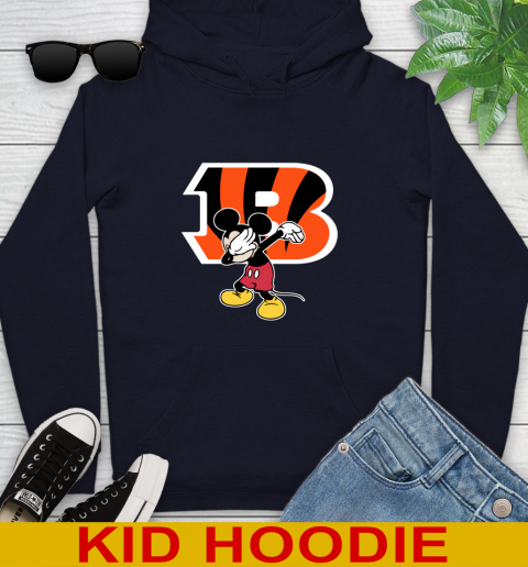 Cincinnati Bengals NFL Football Dabbing Mickey Disney Sports Youth Hoodie 4