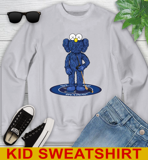 NHL Hockey St.Louis Blues Kaws Bff Blue Figure Shirt Youth Sweatshirt 4