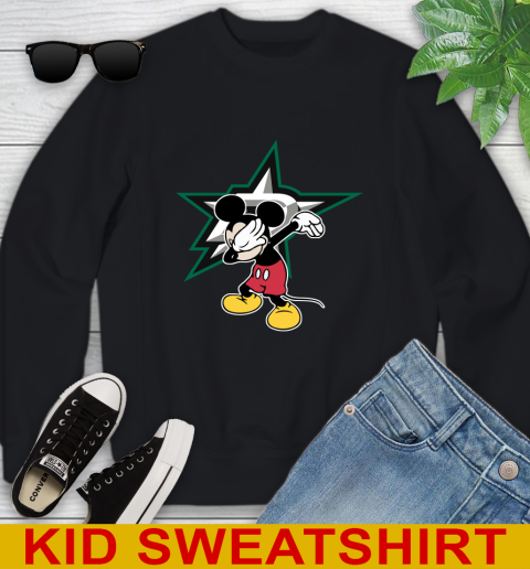 Dallas Stars NHL Hockey Dabbing Mickey Disney Sports Youth Sweatshirt 2