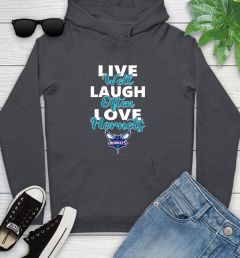 NBA Basketball Charlotte Hornets Live Well Laugh Often Love Shirt Youth Hoodie 8