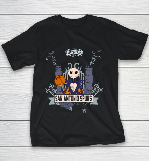 NBA San Antonio Spurs Basketball Jack Skellington Halloween Youth T-Shirt